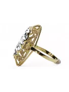 Žirkoniai 14k geltono aukso Žiedas Vintažiniai papuošalai vrc005y